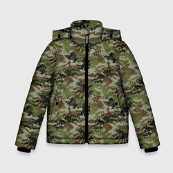 Куртка зимняя для мальчика Абстрактные Брызги камуфляж, цвет: 3D-светло-серый