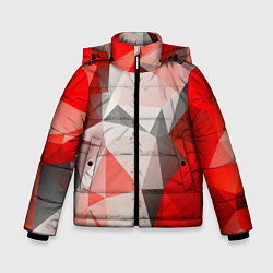 Зимняя куртка для мальчика Красно-серая геометрия