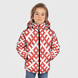 Куртка зимняя для мальчика Славянский орнамент этнический узор, цвет: 3D-светло-серый — фото 2