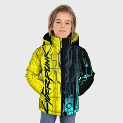 Куртка зимняя для мальчика CYBERPUNK 2077 Логотип, цвет: 3D-черный — фото 2