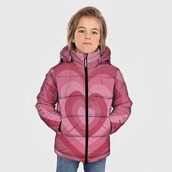 Куртка зимняя для мальчика Сердца LOVE, цвет: 3D-светло-серый — фото 2