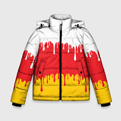 Куртка зимняя для мальчика Северная Осетия Алания потёки, цвет: 3D-черный