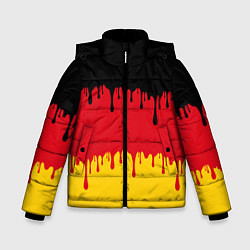 Куртка зимняя для мальчика Флаг Германии потёки, цвет: 3D-красный