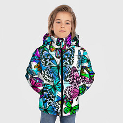 Куртка зимняя для мальчика Рой цветных бабочек, цвет: 3D-светло-серый — фото 2