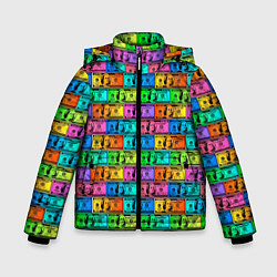 Куртка зимняя для мальчика Разноцветные Доллары, цвет: 3D-светло-серый