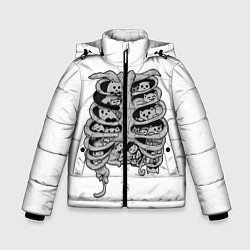Куртка зимняя для мальчика Котики в животе, цвет: 3D-светло-серый