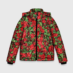 Зимняя куртка для мальчика Букет алых роз