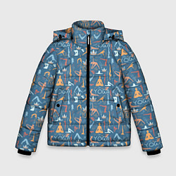 Куртка зимняя для мальчика Йога, Гимнастика, Медитация, цвет: 3D-красный