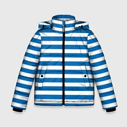 Куртка зимняя для мальчика ТЕЛЬНЯШКА ВДВ В ПОЛОСКУ, цвет: 3D-черный