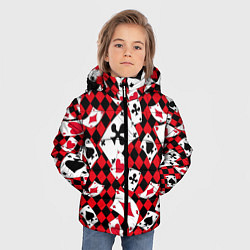 Куртка зимняя для мальчика Карты масти, цвет: 3D-красный — фото 2