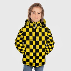 Куртка зимняя для мальчика Такси Шахматные Клетки, цвет: 3D-светло-серый — фото 2