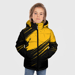 Куртка зимняя для мальчика Black and yellow grunge, цвет: 3D-красный — фото 2