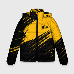 Куртка зимняя для мальчика Парусный спорт Водный спорт, цвет: 3D-черный