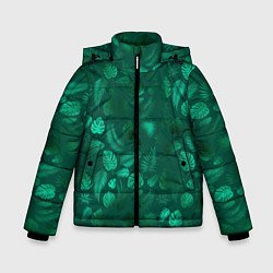 Зимняя куртка для мальчика Яркие зеленые листья