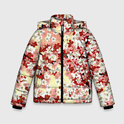 Куртка зимняя для мальчика Цветущая весна, цвет: 3D-красный