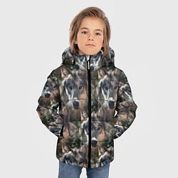 Куртка зимняя для мальчика Волки клипарт wolfs, цвет: 3D-черный — фото 2