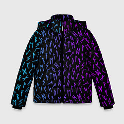Зимняя куртка для мальчика Рунический алфавит Neon pattern