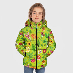 Куртка зимняя для мальчика Летнее настроение - фрукты, цвет: 3D-светло-серый — фото 2