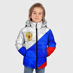 Куртка зимняя для мальчика Российский герб: триколор, цвет: 3D-черный — фото 2