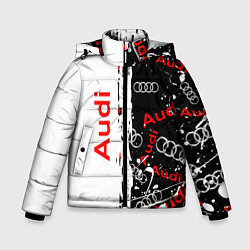 Куртка зимняя для мальчика АУДИ Autosport Паттерн, цвет: 3D-красный