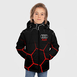 Куртка зимняя для мальчика АУДИ Autosport Соты, цвет: 3D-черный — фото 2