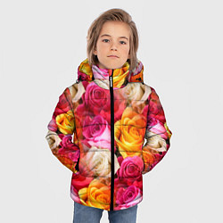 Куртка зимняя для мальчика Красные, желтые и белые розы, цвет: 3D-красный — фото 2