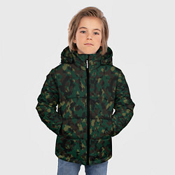 Куртка зимняя для мальчика Тёмно-Зелёный Сеточный Камуфляж, цвет: 3D-светло-серый — фото 2