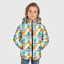 Куртка зимняя для мальчика Индийский Слон Ганеша, цвет: 3D-черный — фото 2