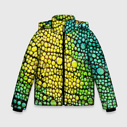 Куртка зимняя для мальчика Кожа ящерицы, цвет: 3D-черный