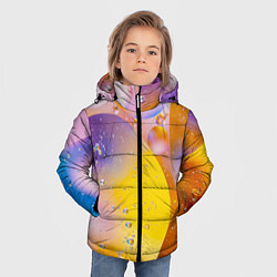 Куртка зимняя для мальчика Градиент Яркие Пузыри, цвет: 3D-черный — фото 2