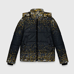 Зимняя куртка для мальчика Золотые блестки на темном фоне Сияющий глиттер, бл