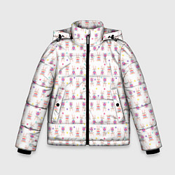 Куртка зимняя для мальчика Веселые кролики с пасхальными яйцами, цвет: 3D-светло-серый