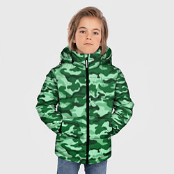 Куртка зимняя для мальчика Зеленый монохромный камуфляж, цвет: 3D-красный — фото 2