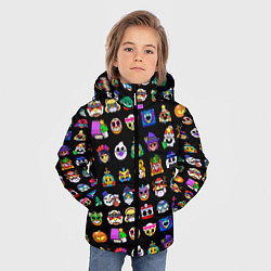 Куртка зимняя для мальчика Значки на скины Бравл Старс Brawl Черный Пины, цвет: 3D-черный — фото 2