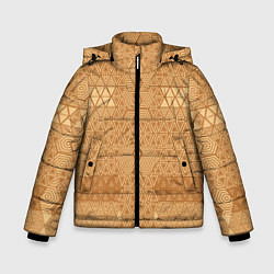 Куртка зимняя для мальчика Геометрический узор абстрактный ритм, цвет: 3D-светло-серый