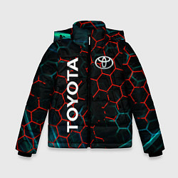 Куртка зимняя для мальчика Toyota соты, цвет: 3D-светло-серый