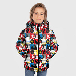 Куртка зимняя для мальчика Рок-н-ролл, винил, запись музыки, цвет: 3D-черный — фото 2