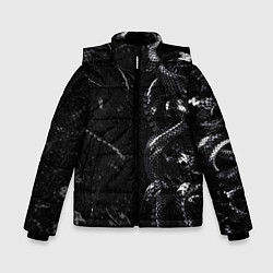 Куртка зимняя для мальчика Змеиный Паттерн Snake Black, цвет: 3D-черный
