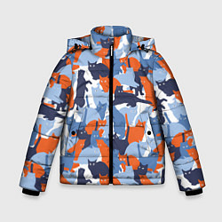 Куртка зимняя для мальчика Домашние Питомцы Кошки, цвет: 3D-светло-серый