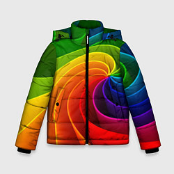 Зимняя куртка для мальчика Спираль Модный узор 2023 Неон
