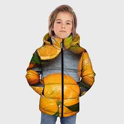 Куртка зимняя для мальчика Мандаринки на деревянном столе, цвет: 3D-черный — фото 2