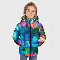 Куртка зимняя для мальчика Красочный цветочный паттерн, цвет: 3D-светло-серый — фото 2
