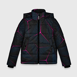 Куртка зимняя для мальчика Неоновые углы На черном Фоне, цвет: 3D-черный