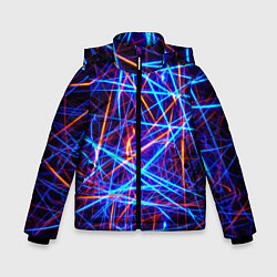 Куртка зимняя для мальчика Neon pattern Fashion 2055, цвет: 3D-черный