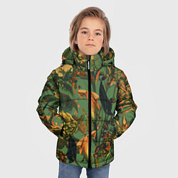 Куртка зимняя для мальчика Цветы Оранжевые, цвет: 3D-светло-серый — фото 2