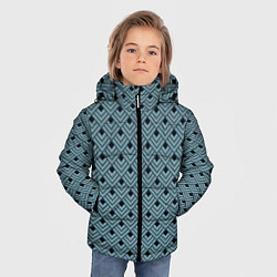 Куртка зимняя для мальчика Абстракция из разноцветных квадратов, цвет: 3D-черный — фото 2