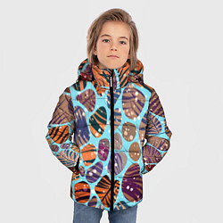 Куртка зимняя для мальчика Разноцветные камушки, цветной песок, пальмовые лис, цвет: 3D-черный — фото 2