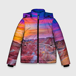 Куртка зимняя для мальчика Краски природы Горы Neon Китай, цвет: 3D-светло-серый