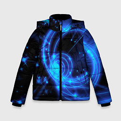 Куртка зимняя для мальчика Неоновый космос Neon space, цвет: 3D-черный