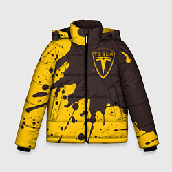 Куртка зимняя для мальчика TESLA Брызги, цвет: 3D-черный